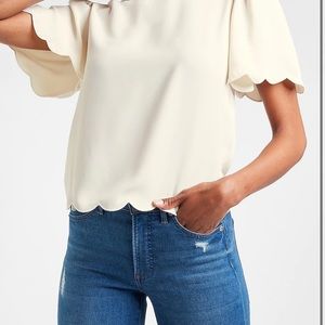 Express Scalloped Short Sleeve Brand New XL